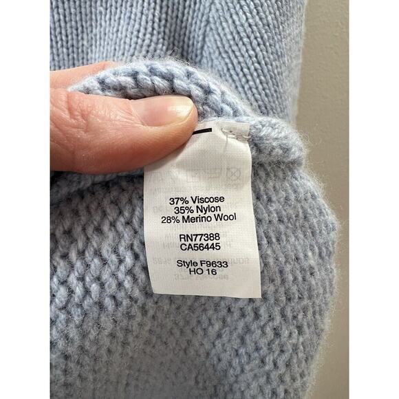 J. Crew Womens Wool Blend Sweater Size M Blue Preppy Academia Minimalist Classic - Picture 4 of 8